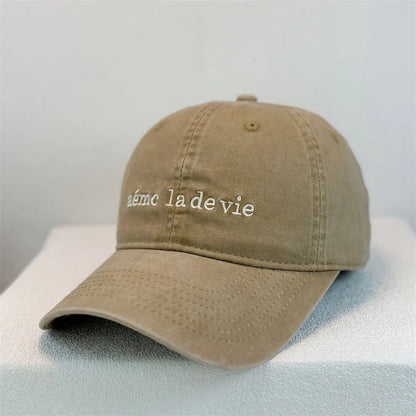 Korean Minimalist Letter Embroidery Soft Crown Baseball Cap