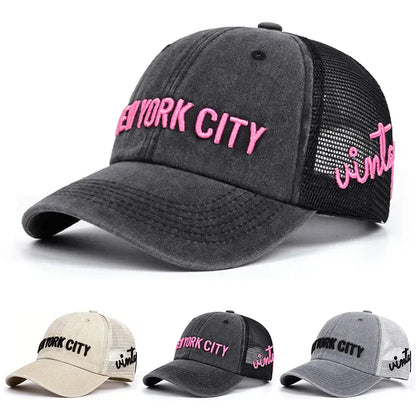 Fashion Baseball Hat New York City Embroidered Breathable Mesh Hat Street Hip Hop