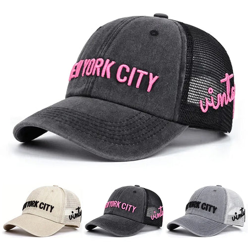 Fashion Baseball Hat New York City Embroidered Breathable Mesh Hat Street Hip Hop
