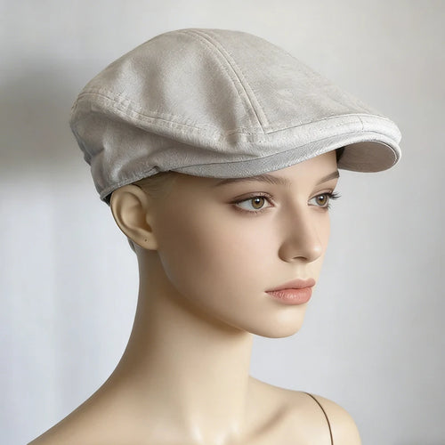 Solid Color Linen Flat Cap Breathable Summer Sun Hat