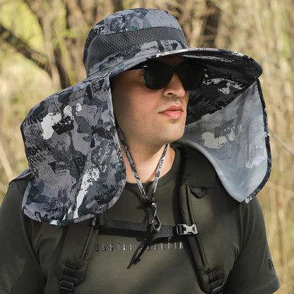 Large Shawl Sunscreen Neck Protection Big Brim Sun Hat  Fisherman Hats