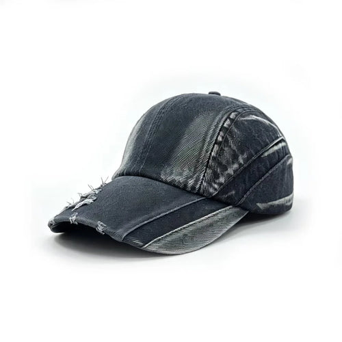 Water-Washed Denim With Holes, Baseball Cap