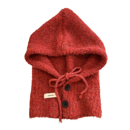 Soft Woolen Head Ears Neck Knitted Hat Winter Fashion Hat