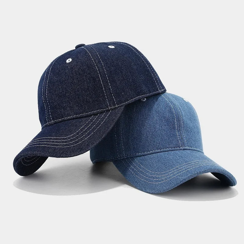 Fashion Korean Solid Color Denim Baseball Cap Women Men