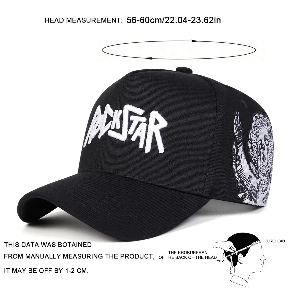 Unisex Rockstar LetterEmbroidery Baseball Caps Spring Autumn