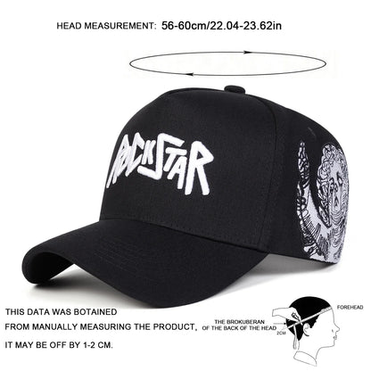 Unisex Rockstar LetterEmbroidery Baseball Caps Spring Autumn