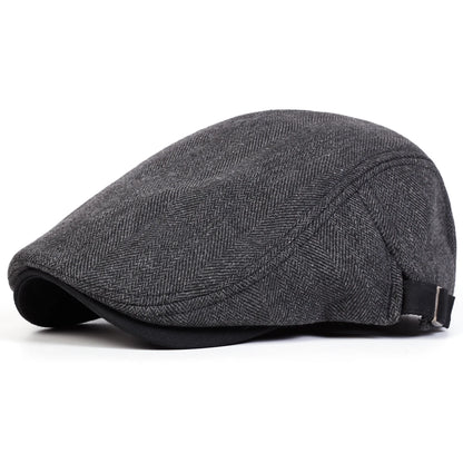 Men Retro Herringbone Grid Newsboy Caps British Painters Hats, Flat Cap Hip Hop Berets
