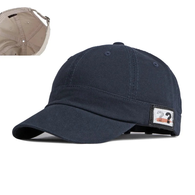 Men's Short Brim Baseball Cap Casual Solid Corduroy Soft Top Cap
