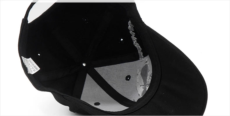 Embroidered Skull Cap For Men Cotton Sports Baseball Caps Fashion Black Pattern