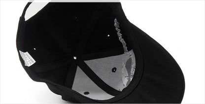 Embroidered Skull Cap For Men Cotton Sports Baseball Caps Fashion Black Pattern