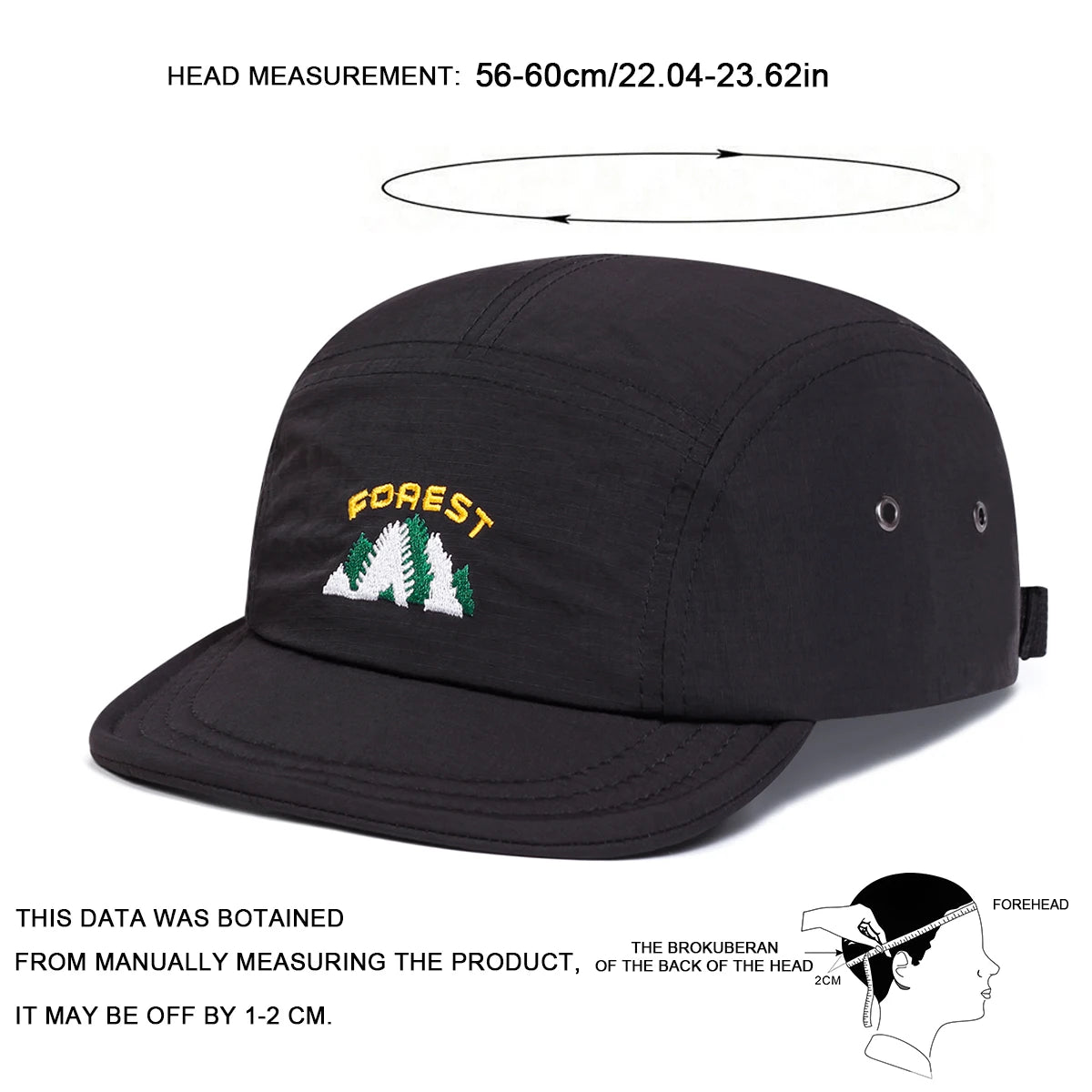 Unisex FOREST Embroidery Quick Drying Baseball Caps Outdoor Adjustable Casual Hats Sunscreen Hat Sports Cap
