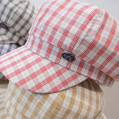 2026 New Vintage Plaid Octagonal Beret Hat Women