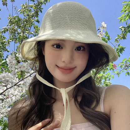 Summer Straw Sun Hat Women Japanese Cute Strap Cap