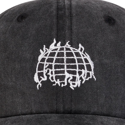 Unisex Earth Embroidery Washed Baseball Cap Spring Autumn