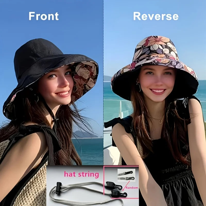 Wide-Brimmed & Reversible Women's Outdoor Hat