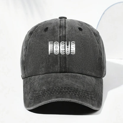 Classic Unisex Baseball Cap with "Focus" Print for Daily Leisure