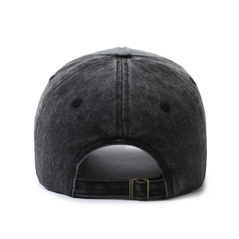 Unisex Washed Cotton Vintage Cap Letter Embroidery Baseball Cap Men And Women