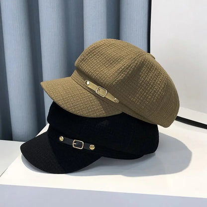 Casual Octagonal Newsboy Hat Retro Fashion Designer Berets Caps