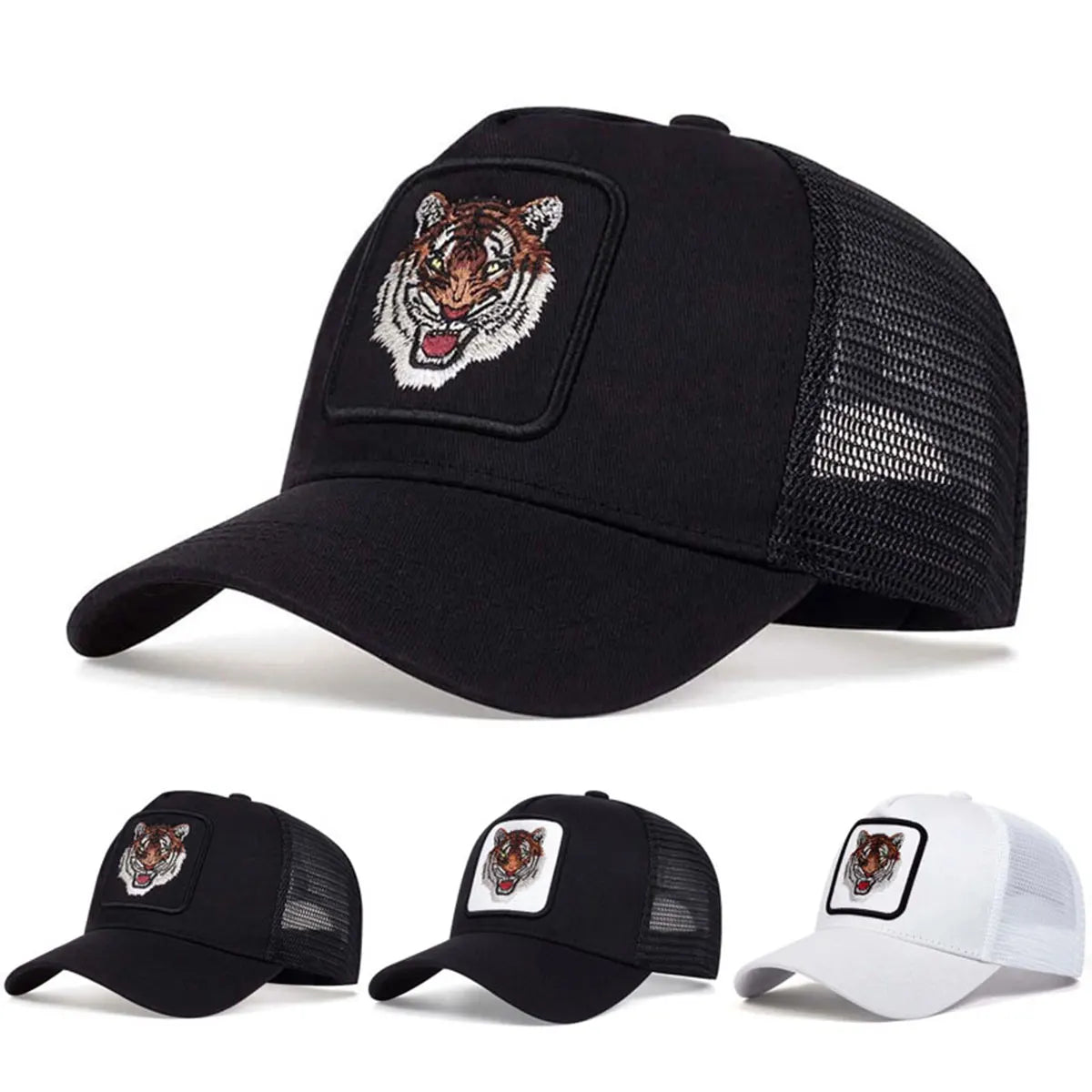 Unisex Animal Tiger Embroidery Baseball Net Hat