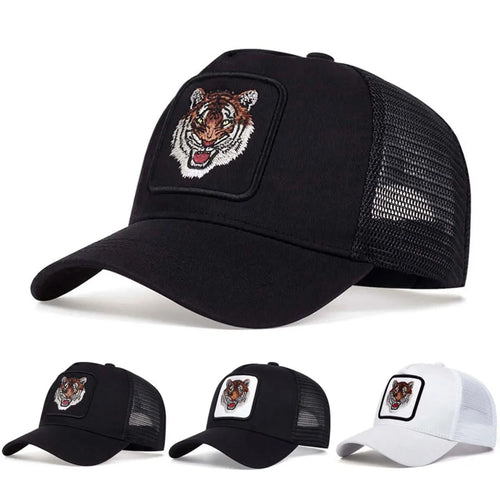 Unisex Animal Tiger Embroidery Baseball Net Hat