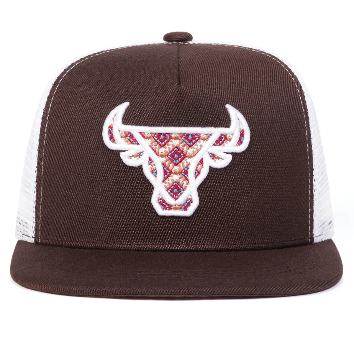 Unisex Ox Head Embroidery Hip Hop Net Hats Spring Summer Outdoor Adjustable Casual Sunscreen Hat Cap