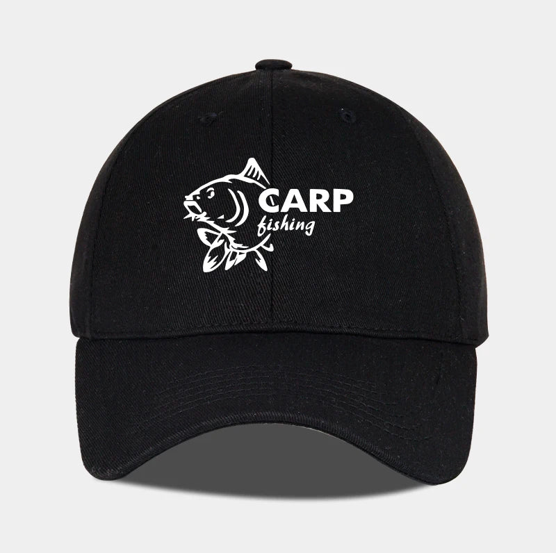 Carp Fishing Print Baseball Cap Adjustable Curved Brim Dad Hat For Men Outdoor Fishing Casual Activities