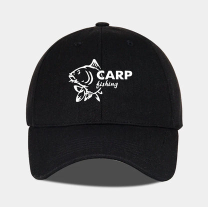 Carp Fishing Print Baseball Cap Adjustable Curved Brim Dad Hat For Men Outdoor Fishing Casual Activities