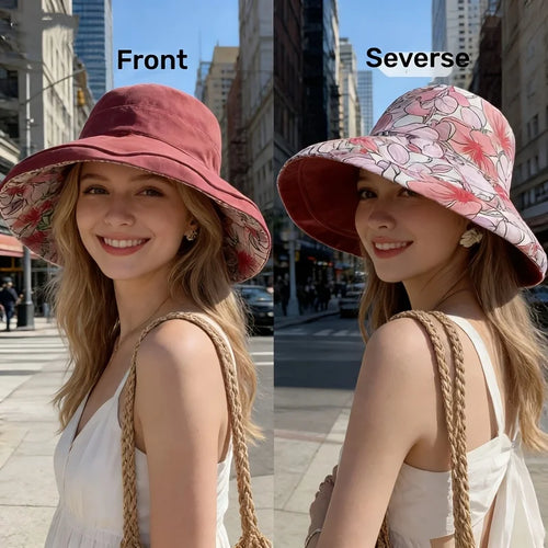 Wide-Brimmed & Reversible Women's Outdoor Hat