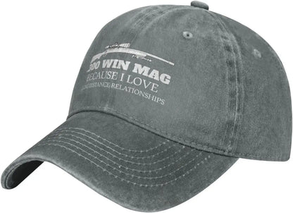 Funny Hat 300 Win Mags Because I Love Long Distances Hat for Women Baseball Hats