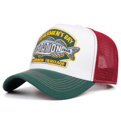 Unisex Summer Fishing Cap Breathable Mesh Trucker Hat Men Women
