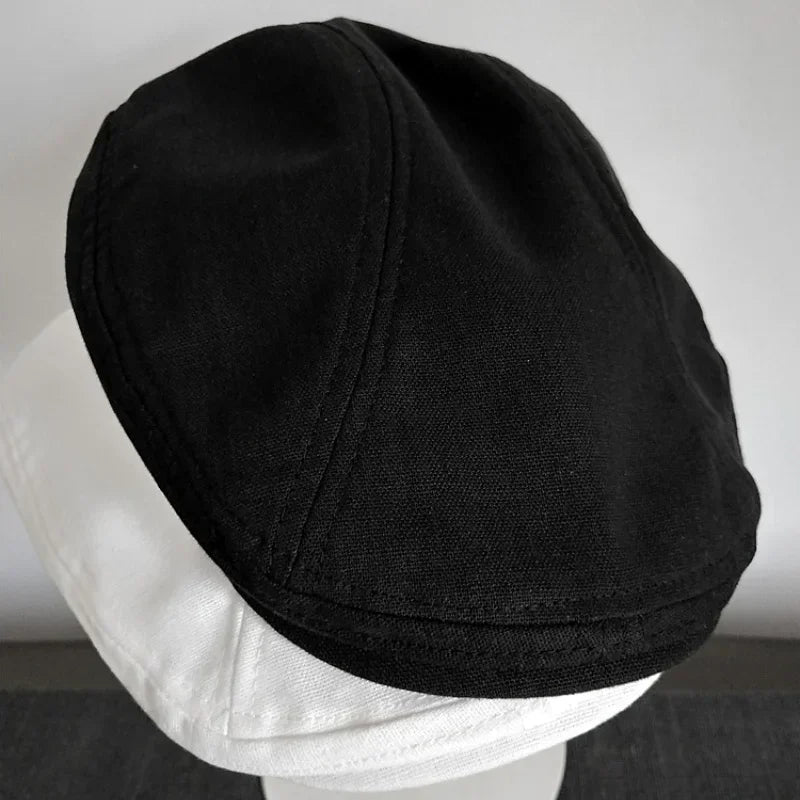 Summer Linen Breathable Big Size Berets Oversize Newsboy Caps