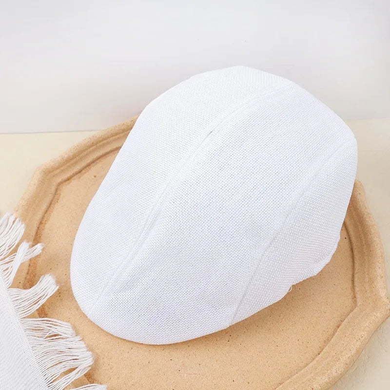 Breathable Linen Cotton Beret Hat Fashion Lightweight Beret Caps