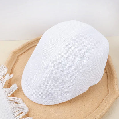 Breathable Linen Cotton Beret Hat Fashion Lightweight Beret Caps