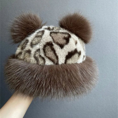 Winter Women Girls Casual Artificial Fur Beanie Caps
