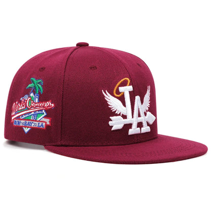 Letter Wing Pattern Side Coconut Tree Embroidery Fashion Baseball Hat