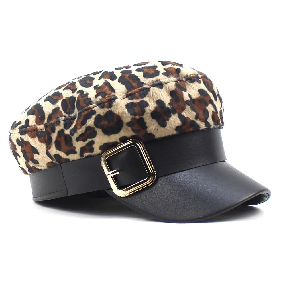 Fashion New Women Leopard Print Newsboy Caps