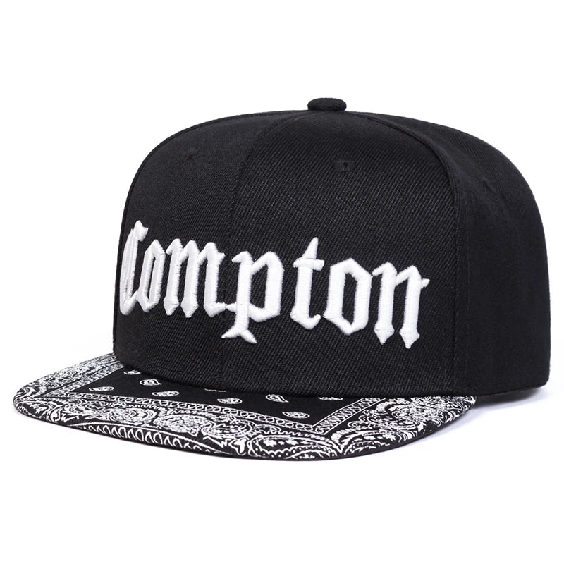 Flat Edge Hat Compton Embroidery Cashew Flower Street Hip Hop Hat