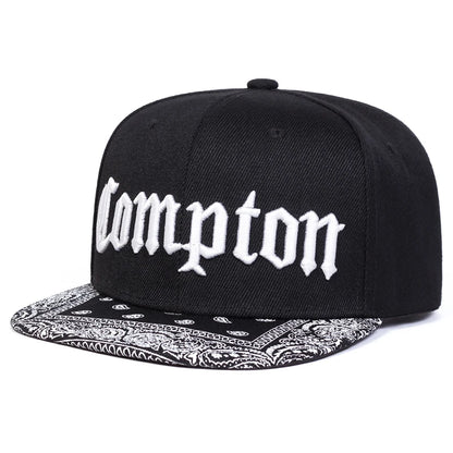 Flat Edge Hat Compton Embroidery Cashew Flower Street Hip Hop Hat