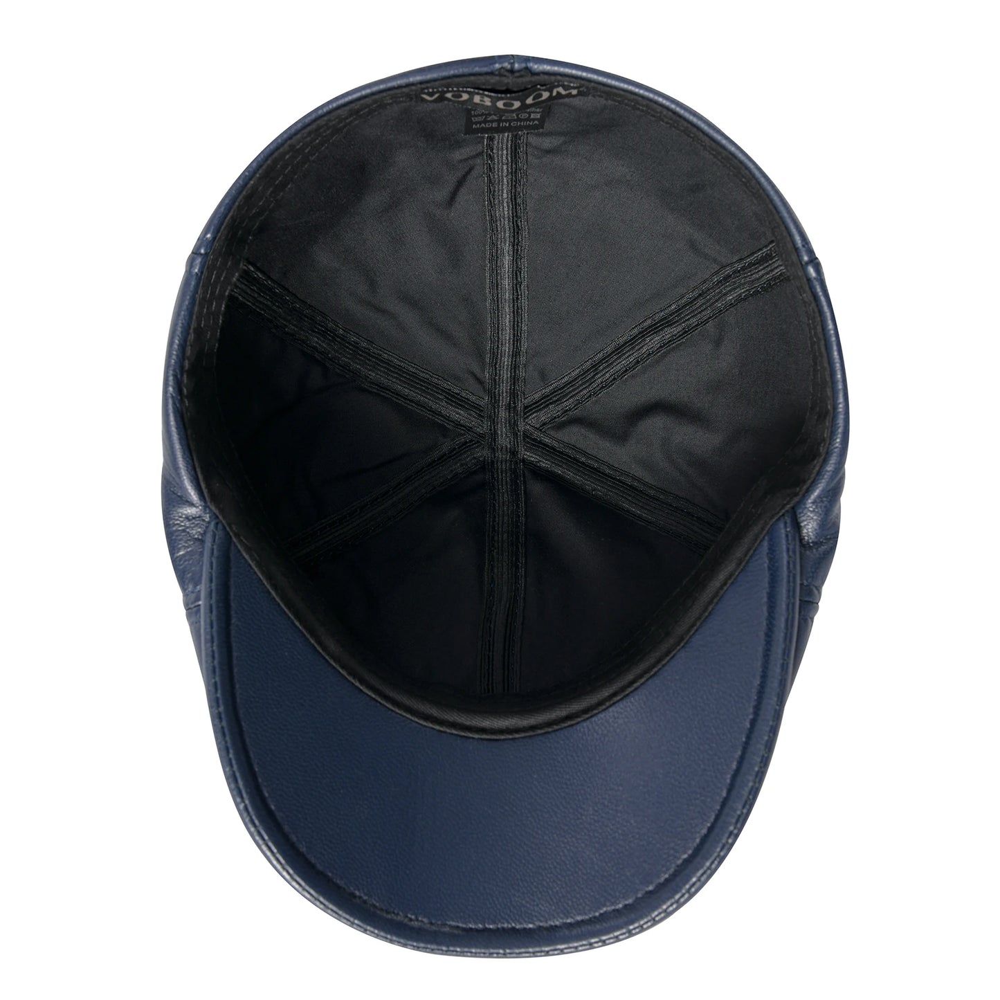 Lambskin Leather Ivy Newsboy Caps 6 Panel Cabbie Beret Hat