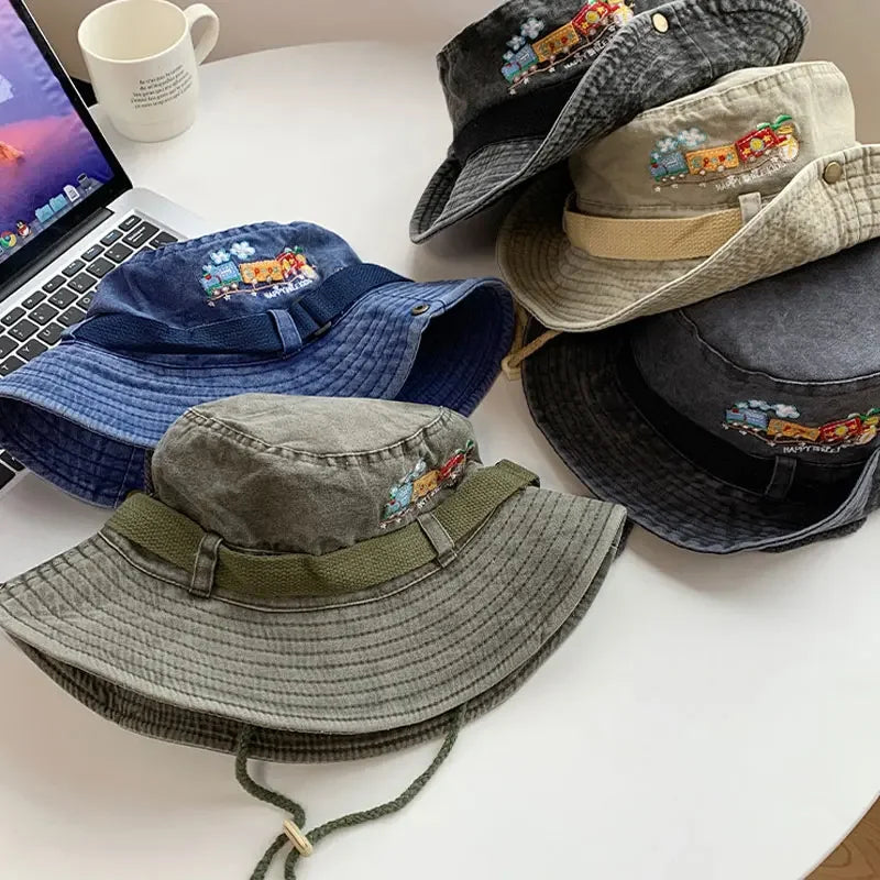 Retro Washed Cotton Fisherman Caps for Women