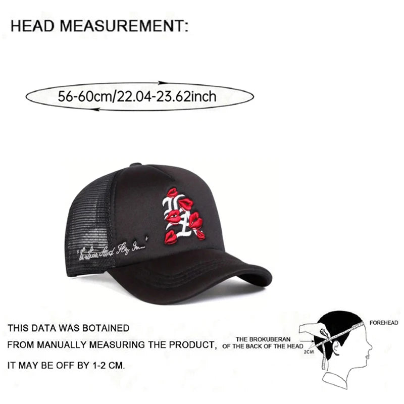 Baseball Hat LA Lipprint Embroidered HipHop
