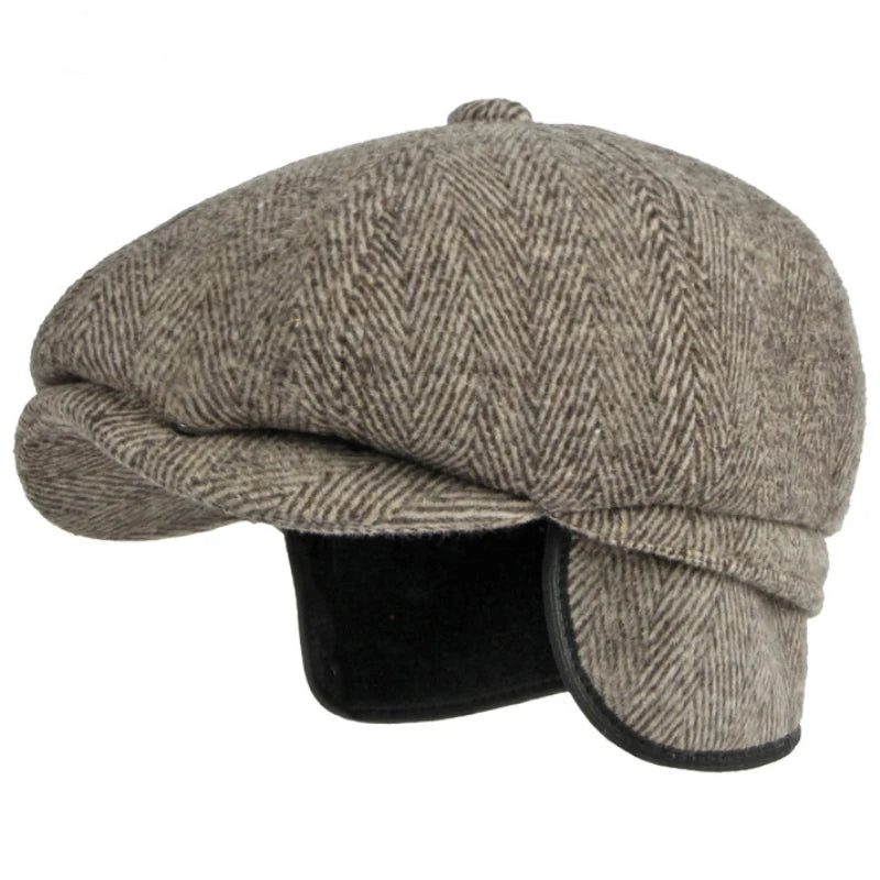Men Berets Autumn Winter Cap Hat Thick Warm Men Beret Cap Male Vintage