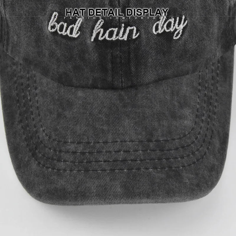 Bad Hair Day Embroidered Duckbill Hats Beach Sun Hat