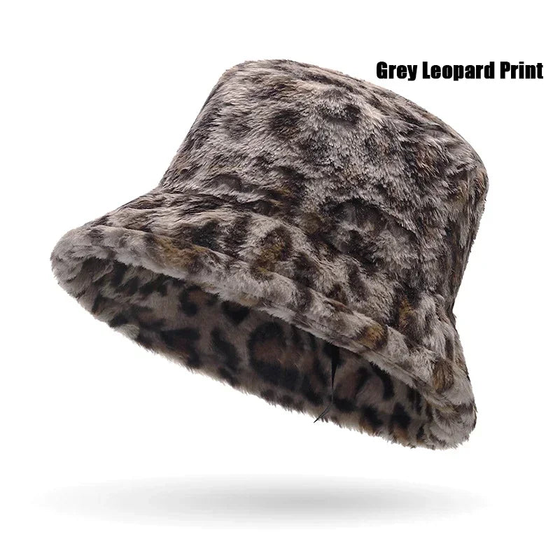 New Autumn And Winter Lady Thick Warm Skin-Friendly Soft Plush Bucket Hat