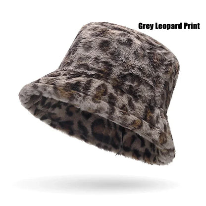 New Autumn And Winter Lady Thick Warm Skin-Friendly Soft Plush Bucket Hat