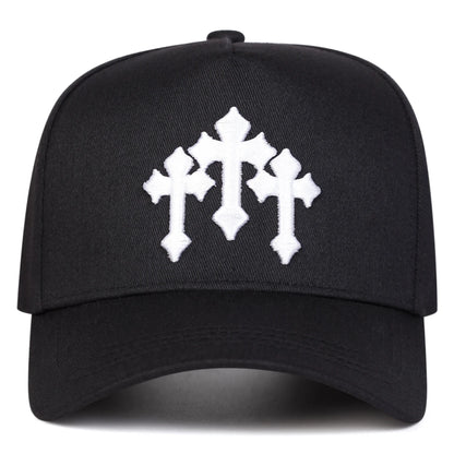 Unisex Cross Embroidery Baseball Caps Spring And Autumn
