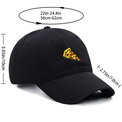 Pizza Embroidered Baseball Cap For Women Men