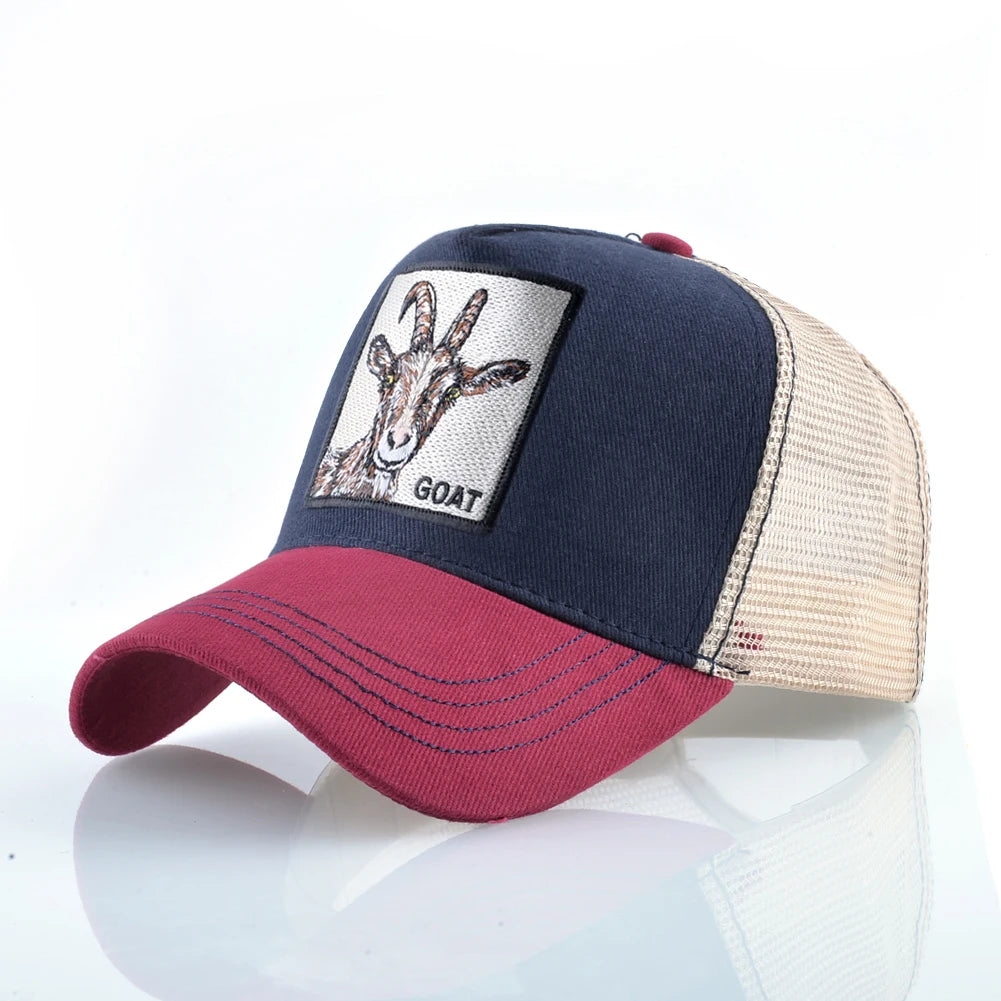 Fashion  With Embroidery Goat Patch Four Seasons Baseball Cap For Men Women