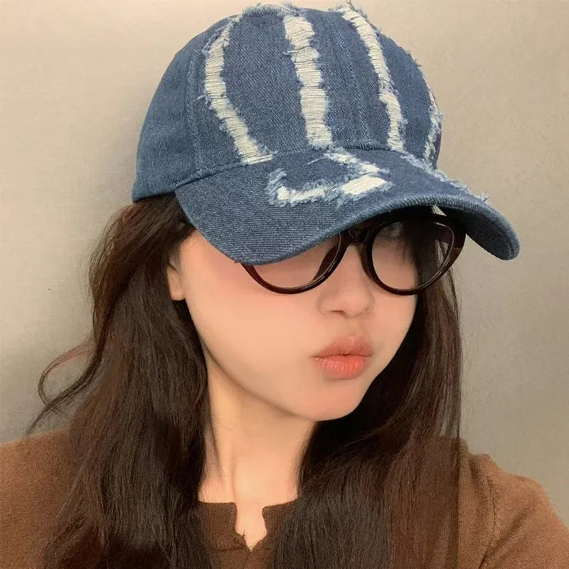 New Personalized Hole Denim Baseball Cap
