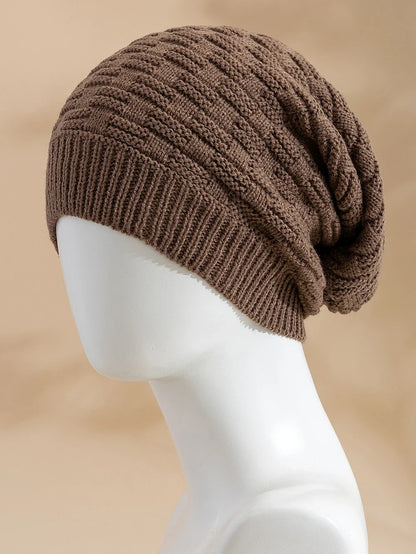 Unisex Slouchy Winter Hat Long Size Knitted Hat Casual Beanies For Men & Women